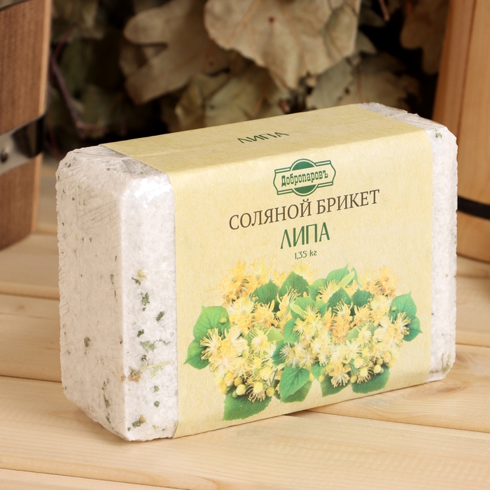 Соляной брикет  Соляной брикет "Липа" с алтайскими травами, 1,35 кг "Добропаровъ"
