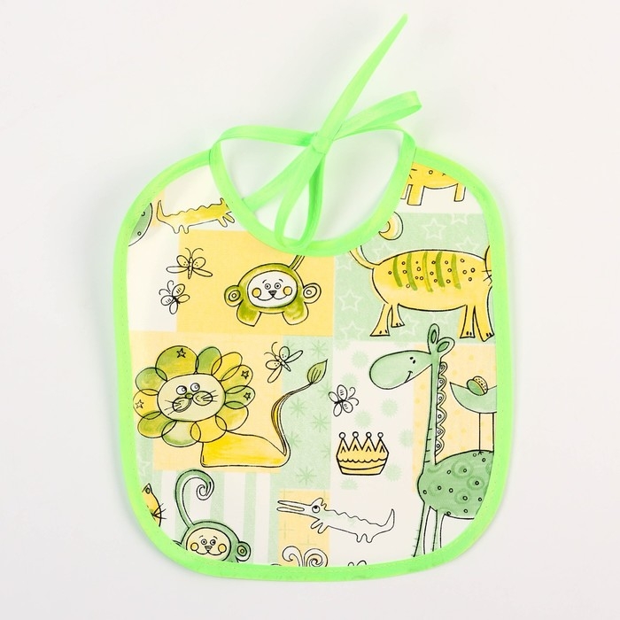 Нагрудник из нетканого полотна с ПВХ покрытием «Мультики», цвет зеленый, р-р. 20х22см Нагрудник из нетканого полотна с ПВХ покрытием «Мультики», цвет зеленый, р-р. 20х22см