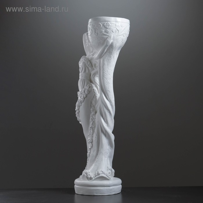 Фигура с кашпо  Фигура с кашпо "Девушка Нимфа" белый, 1,2 л / 30х83х23см
