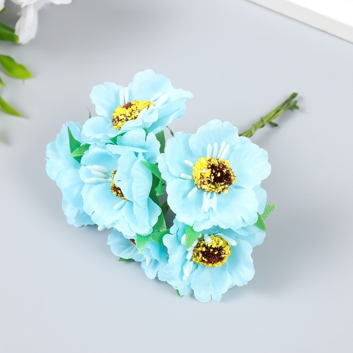 Декор для творчества Декор для творчества "Бегония" (1 набор=1 букету) в букете 6 цветов d=3,7 см 10х3,5 см МИКС