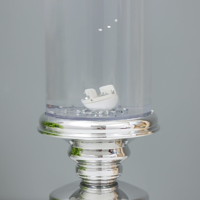 Лава-лампа Лава-лампа "Морозная свеча" LED от батареек 3хАА USB серебро 7х7х28см