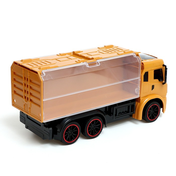 Грузовик радиоуправляемый «Автовоз», с 5 машинками, работает от аккумулятора, цвет жёлтый Грузовик радиоуправляемый «Автовоз», с 5 машинками, работает от аккумулятора, цвет жёлтый