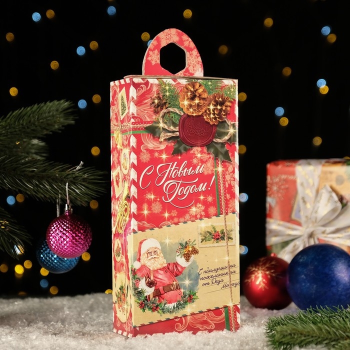 Новый год. Коробка подарочная складная Новый год. Коробка подарочная складная "Прайм Бокс" 13 х 7 х 35 см.