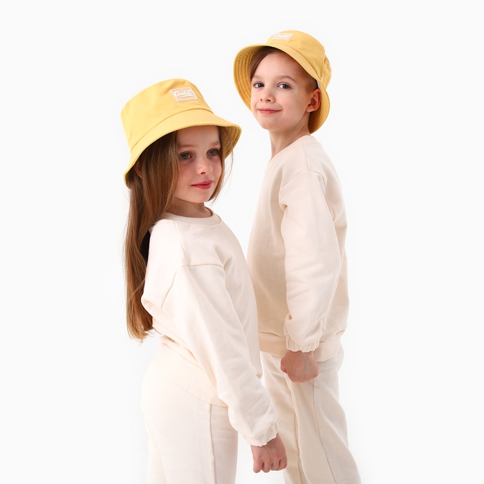 Панама детская для мальчика, цвет светло-жёлтый, р-р 48-50 Панама детская для мальчика, цвет светло-жёлтый, р-р 48-50