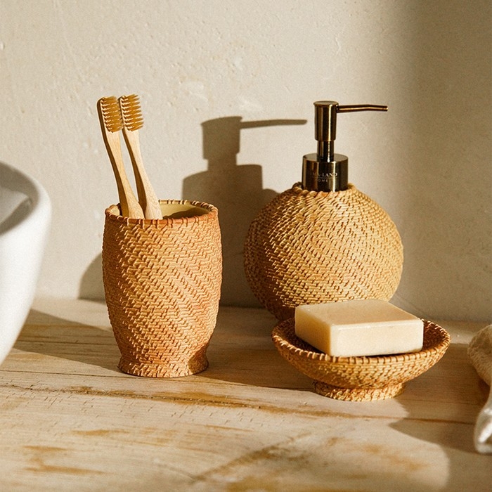 Набор для ванной SL Home, 3 предмета: дозатор, мыльница, стакан Набор для ванной SL Home, 3 предмета: дозатор, мыльница, стакан