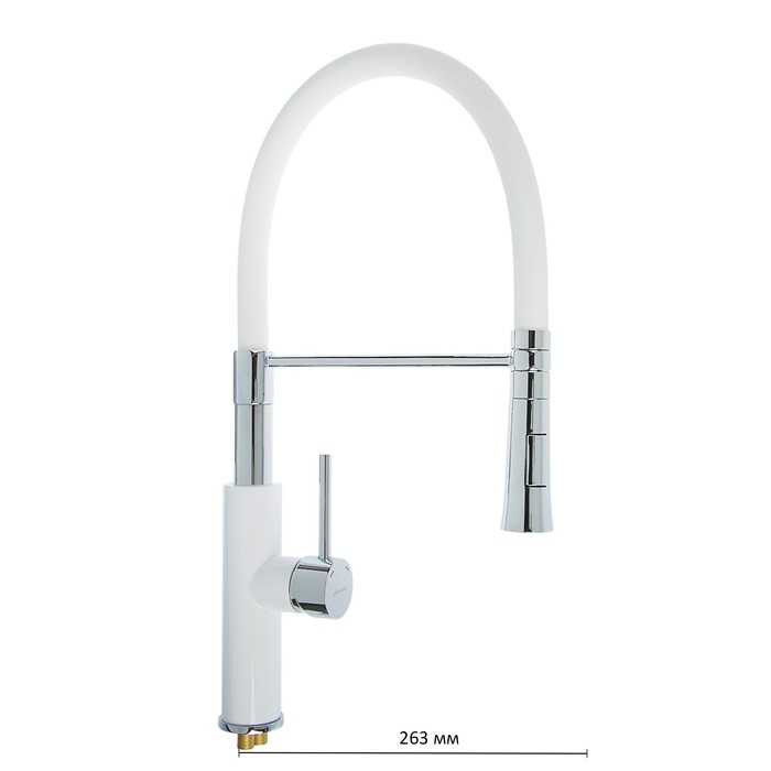 Смеситель для кухни Accoona A4890GG-1, однорычажный, латунь, белый Смеситель для кухни Accoona A4890GG-1, однорычажный, латунь, белый