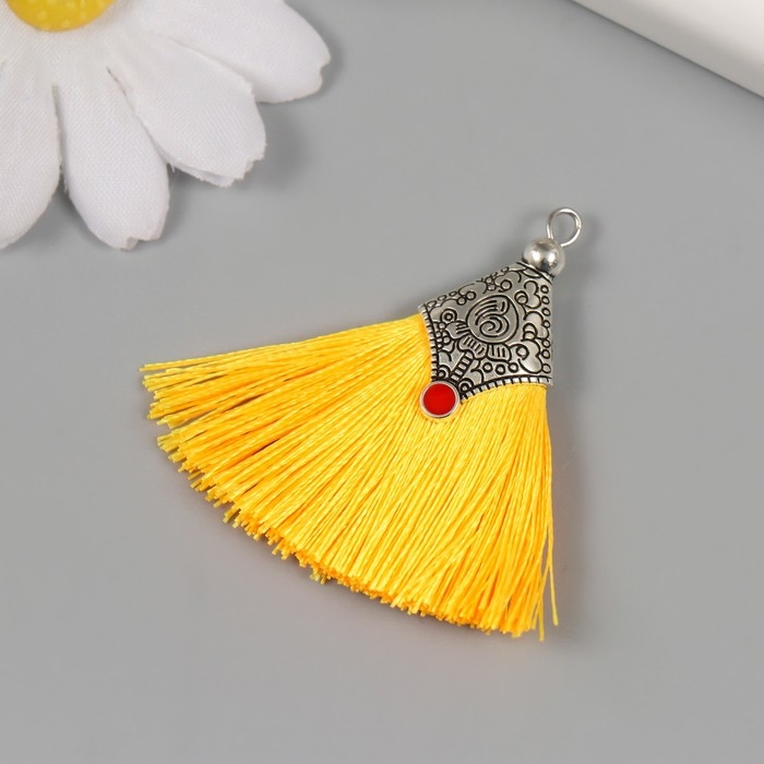 Декор для творчества текстиль Декор для творчества текстиль "Кисть Восток" жёлтый набор 2 шт 1,6х4,5 см