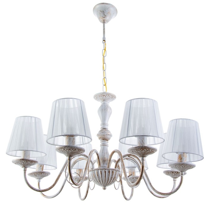 Люстра Люстра "Моника" 8хЕ14 40т белый с золотой патиной 72х72х40 см BayerLux