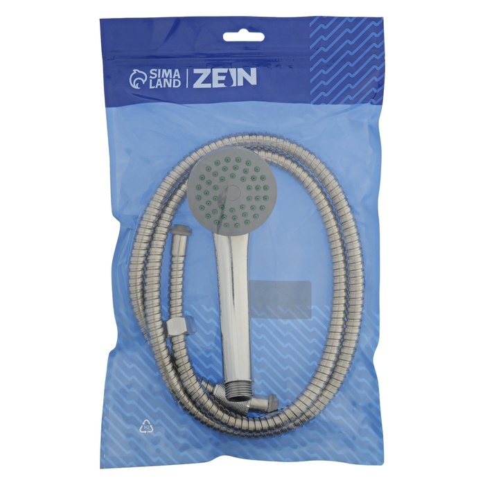 Набор для душа ZEIN Z0201, шланг 150 см, гайки пластик, лейка 1 режим Набор для душа ZEIN Z0201, шланг 150 см, гайки пластик, лейка 1 режим
