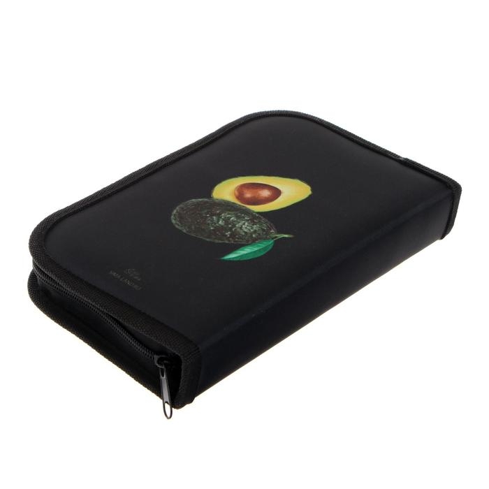 Пенал 1 секция, 130 х 210 х 40 мм, 2 откидные планки, тканевый, Calligrata TOP, Content Пенал 1 секция, 130 х 210 х 40 мм, 2 откидные планки, тканевый, Calligrata TOP, Content "Авокадо"