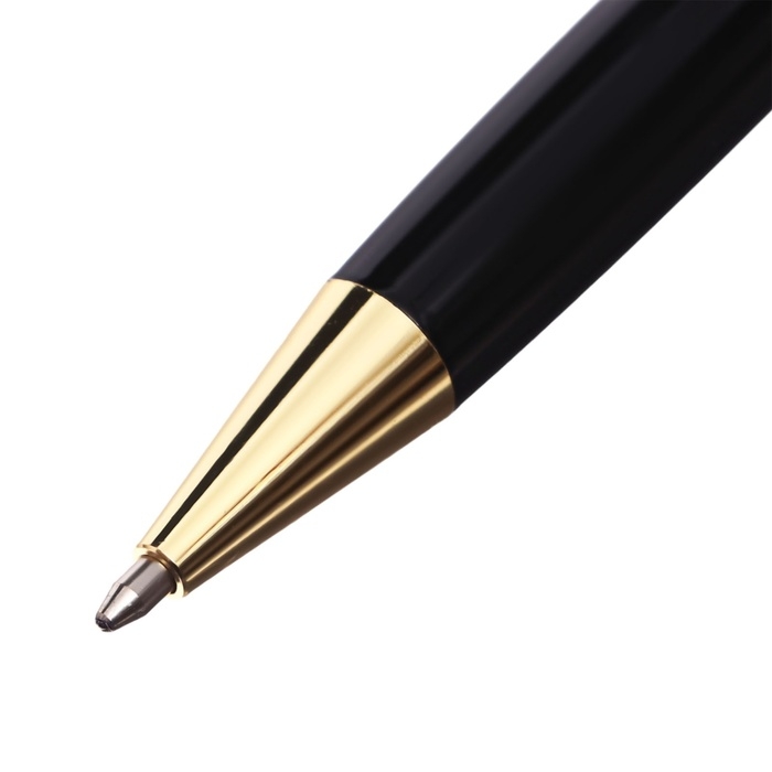 Ручка подарочная шариковая в кожзам футляре поворотная Винтаж корпус черный/золото Ручка подарочная шариковая в кожзам футляре поворотная Винтаж корпус черный/золото