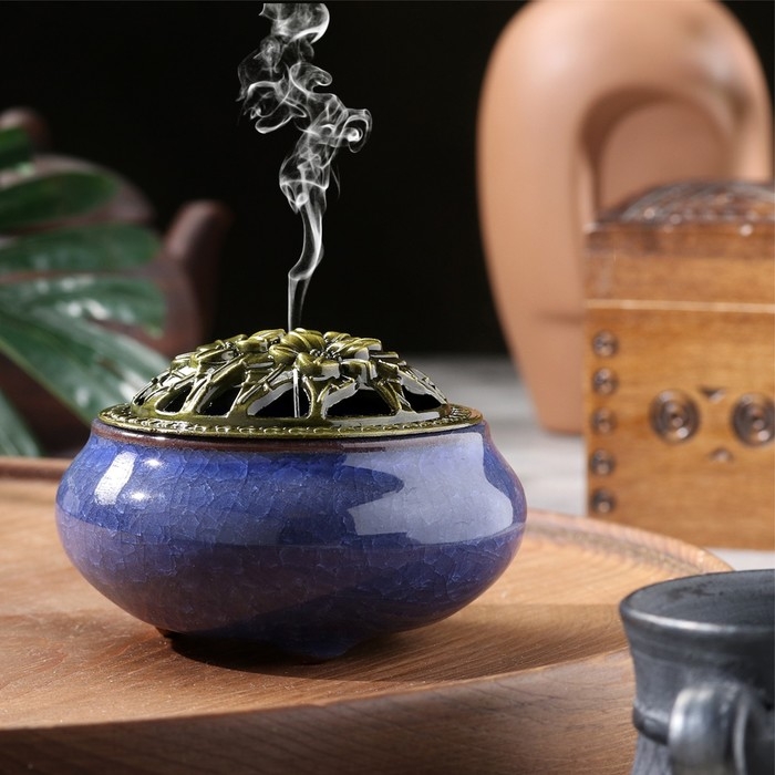 Курильница для любых благовоний  Курильница для любых благовоний "Авантюрин" керамическая, микс