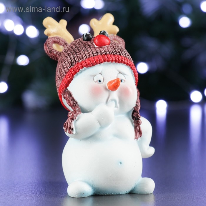 Новогодняя фигура  Новогодняя фигура "Снеговик" 9х8х12см