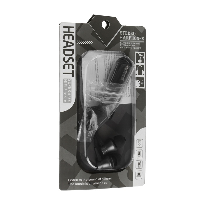 Наушники CB-53, проводные, вакуумные, микрофон, 1 м, Jack 3.5 мм, чёрные Наушники CB-53, проводные, вакуумные, микрофон, 1 м, Jack 3.5 мм, чёрные