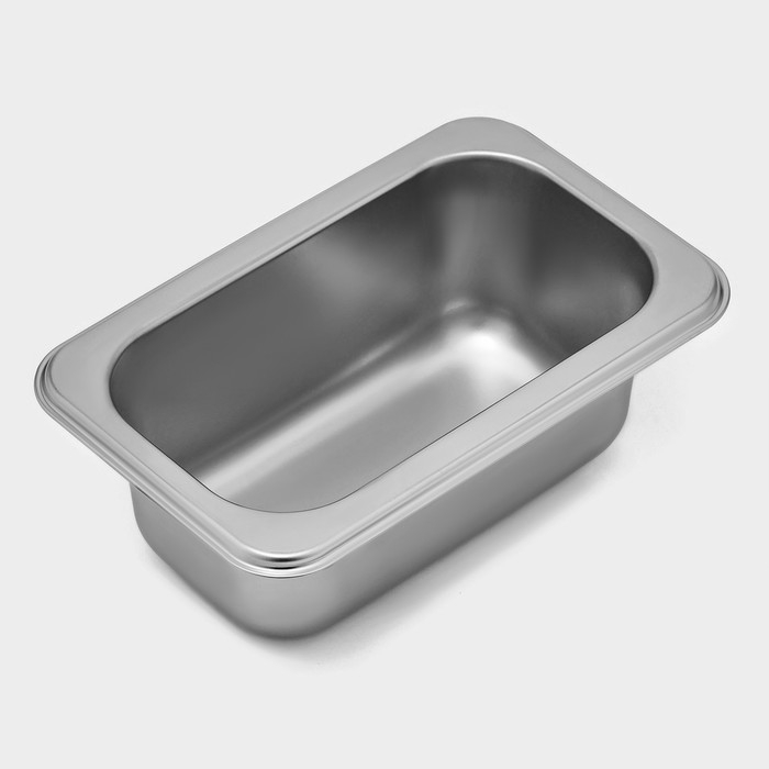 Гастроемкость 1/9 из нержавеющей стали, 65 мм, 17,6×11,2×6,5 см, толщина 0,8 мм Гастроемкость 1/9 из нержавеющей стали, 65 мм, 17,6×11,2×6,5 см, толщина 0,8 мм