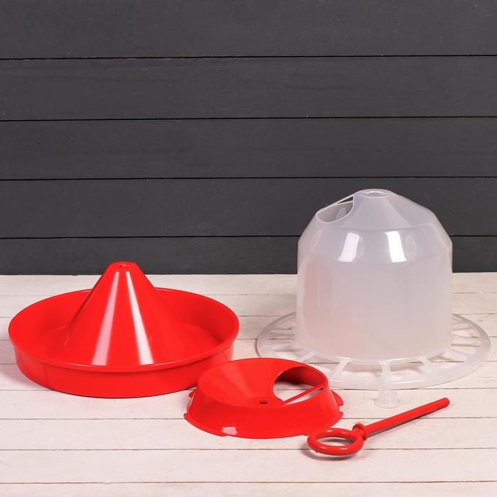 Кормушка бункерная для домашней птицы на 5 кг, цвет МИКС Кормушка бункерная для домашней птицы на 5 кг, цвет МИКС