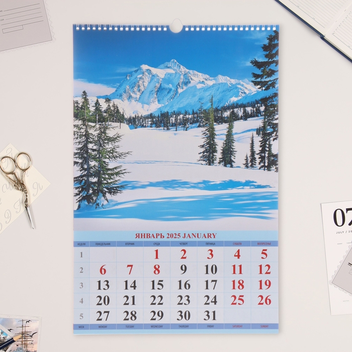 Календарь перекидной на ригеле А3 Календарь перекидной на ригеле А3 "Времена года" 2025, пословицы и поговорки, 32 х 48 см