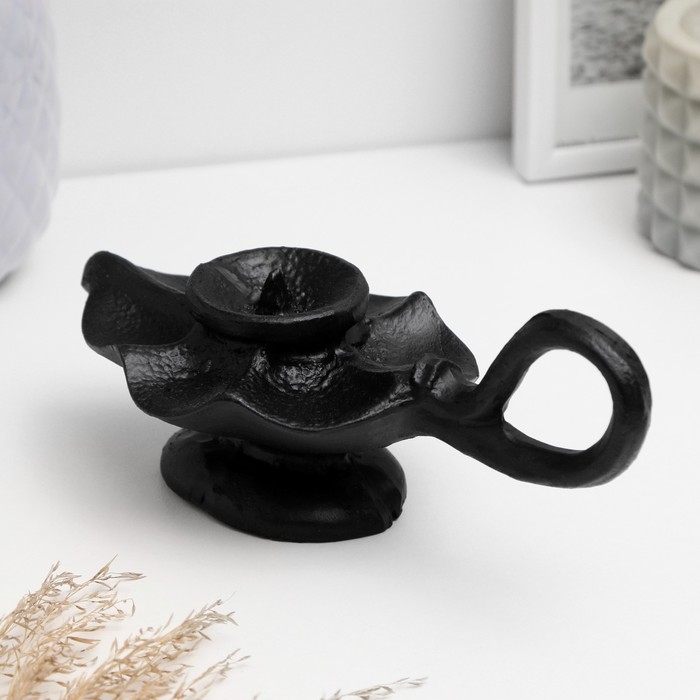 Подсвечник Подсвечник "Лампа" черный 6х7х15см