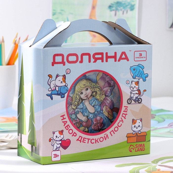 Набор детской посуды из керамики Доляна «Дюймовочка», 3 предмета: кружка 230 мл, миска 400 мл, тарелка d=18 см,цвет белый Набор детской посуды из керамики Доляна «Дюймовочка», 3 предмета: кружка 230 мл, миска 400 мл, тарелка d=18 см,цвет белый