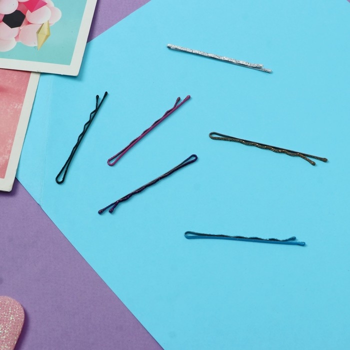 Невидимка для волос Невидимка для волос "Классика" (набор 60 шт) ассорти №1,2,3,4, 5,2 см 5,5 см