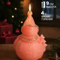 Свеча новогодняя &laquo;Снеговик с ёлочкой&raquo;, 6.1&times;5&times;9 см, 4 ч