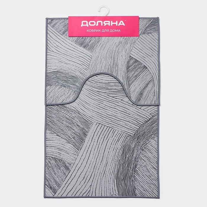 Коврики для ванной и туалета Доляна «Тига», 2 шт: 50×80 см, 50×40 см, форма МИКС Коврики для ванной и туалета Доляна «Тига», 2 шт: 50×80 см, 50×40 см, форма МИКС