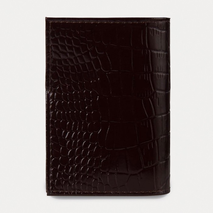 Обложка для пенсионного удостоверения, крокодил, цвет коричневый Обложка для пенсионного удостоверения, крокодил, цвет коричневый