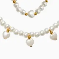 Набор детских украшений &laquo;Выбражулька. Стиль в сердце&raquo; 4 предмета: клипсы, кольцо, бусы, браслет, белый в золоте