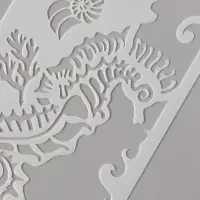 Трафарет бордюрный пластик "Морской конёк" 10х30 см
