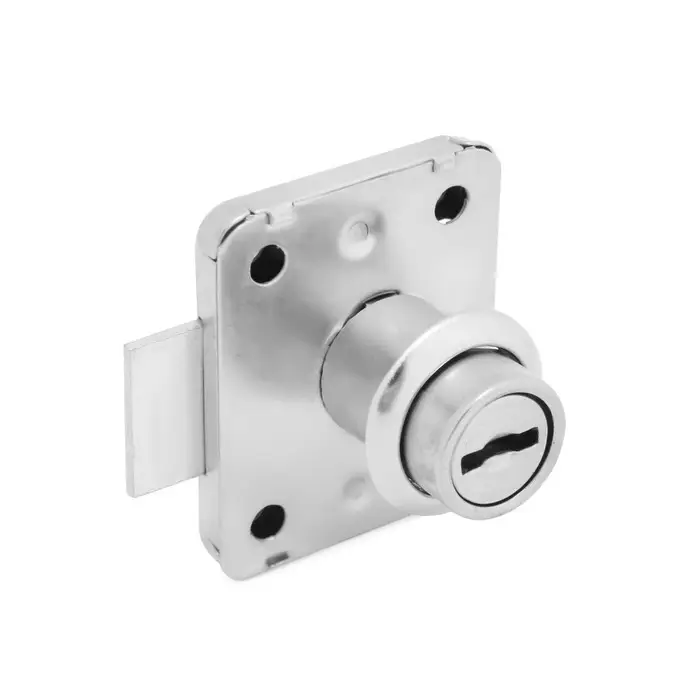 Мебельный замок, никелированный,2 английских ключа Мебельный замок, никелированный,2 английских ключа