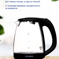 Чайник HYK-G1001 1,7л 2200Вт черный (стекло)
