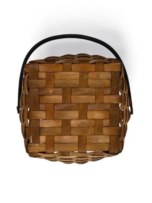 Корзина плетёная для хранения, 22&times;15&times;12 см, ручка h=14 см, секвойя, коричневая