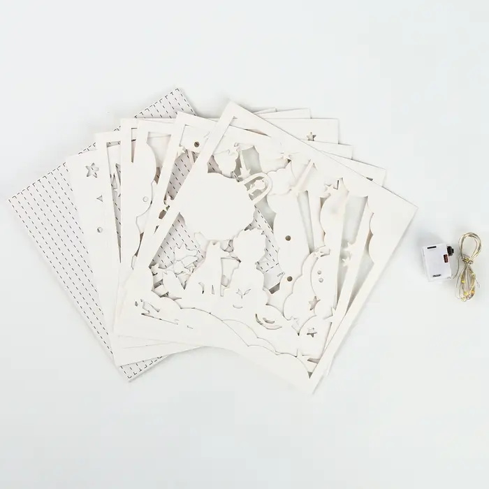 Набор для творчества &laquo;Создай ночник. Мальчик и лис&raquo;, с рамкой, сборный, многослойный, 6+