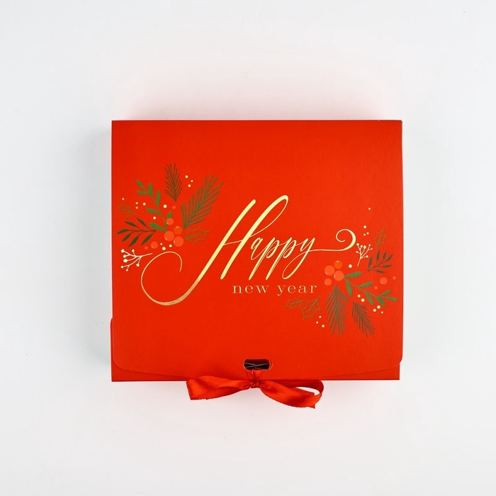 Коробка подарочная новогодняя складная «С Новым годом», 20 х 18 х 5 см Коробка подарочная новогодняя складная «С Новым годом», 20 х 18 х 5 см