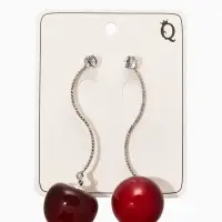 Серьги "Черешня", цвет бордовый в серебре Серьги "Черешня", цвет бордовый в серебре