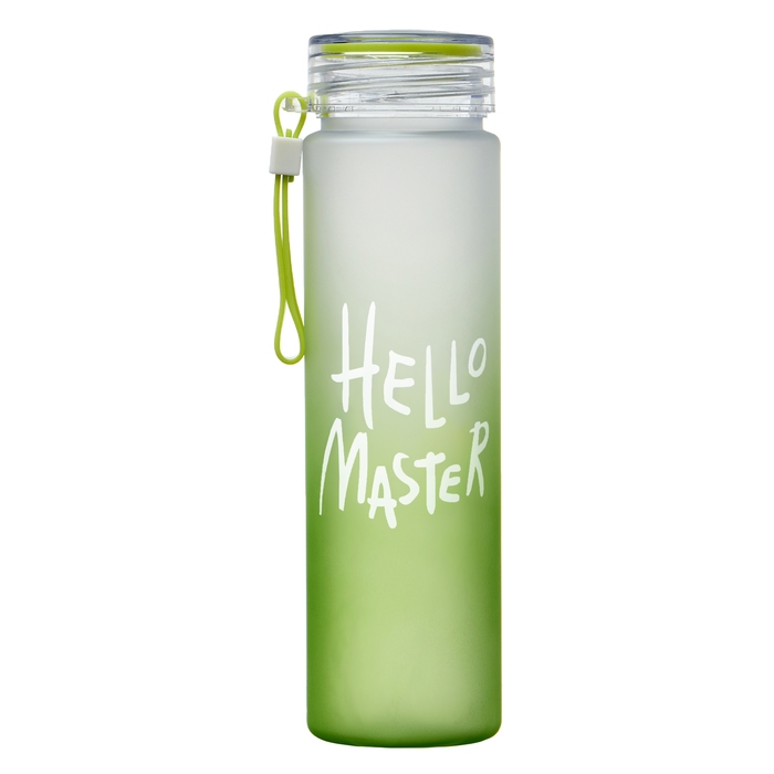 Бутылка для воды, 500 мл Hello Master, 22 х 6 см, зеленая Бутылка для воды, 500 мл Hello Master, 22 х 6 см, зеленая