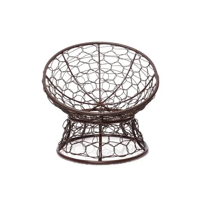 Кресло садовое &laquo;Папасан мини&raquo;, 77&times;81&times;68 см, с искусственным ротангом, коричневое, с бежевой подушкой