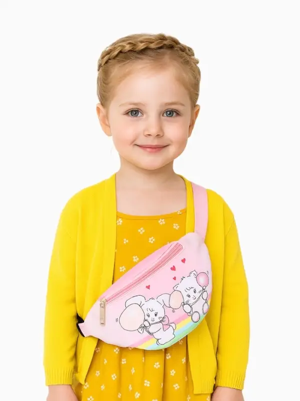 Сумка поясная &laquo;Друзья&raquo;, для девочки, на молнии, розовая