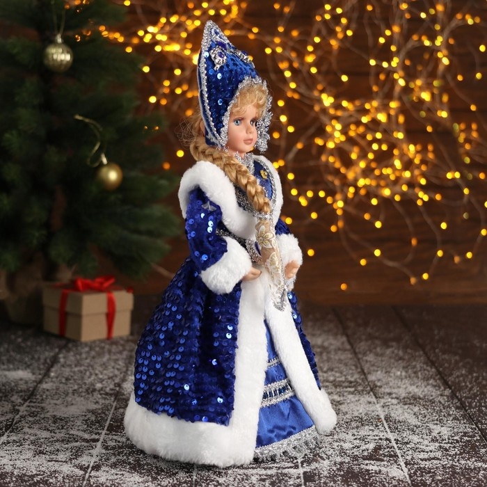 Снегурочка  Снегурочка "В  синей шубке и кокошнике" 17х35 см