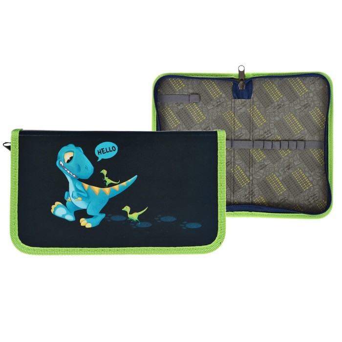 Пенал 1 секция 115 х 205 х 30 мм, Calligrata Пенал 1 секция 115 х 205 х 30 мм, Calligrata "Дино", ламинированный картон