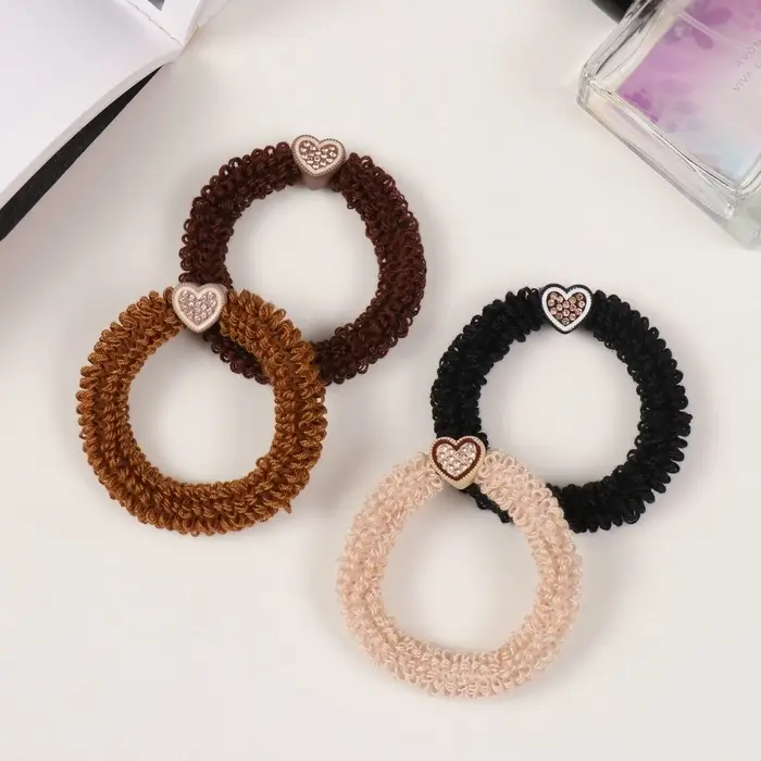 Резинка для волос Резинка для волос "Роуз" сердце, 6 см, микс