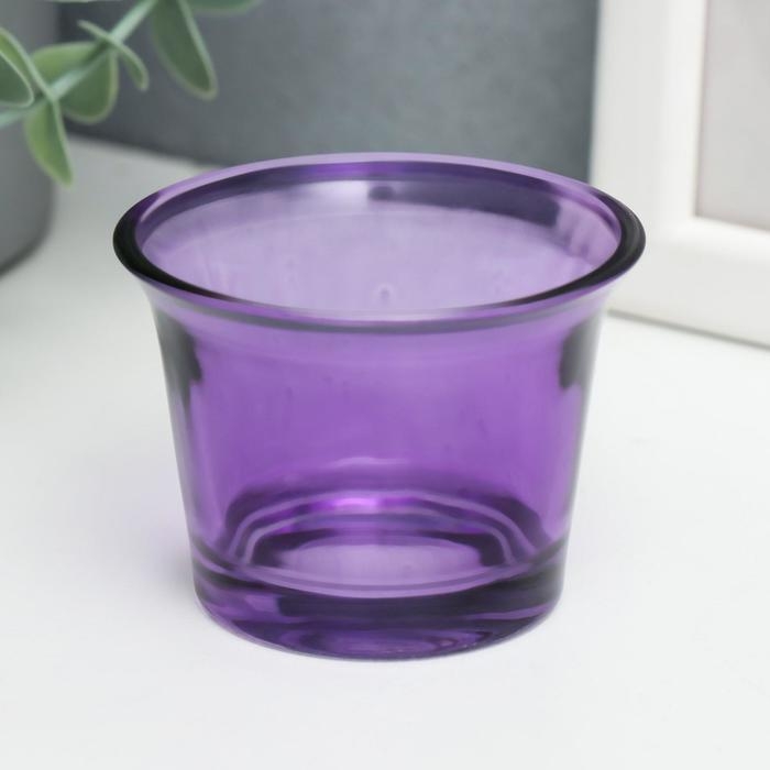 Подсвечник стекло на 1 свечу Подсвечник стекло на 1 свечу "Глянец", сиреневый 4,7х6,2х6,2 см