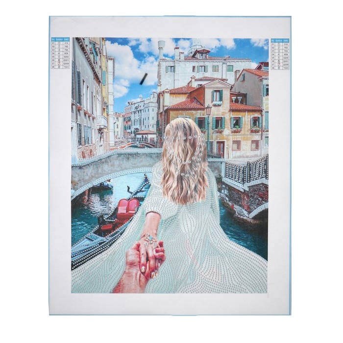 Алмазная мозаика с частичным заполнением и форменными стразами на холсте «Романтика Венеции», 30 х 40 см Алмазная мозаика с частичным заполнением и форменными стразами на холсте «Романтика Венеции», 30 х 40 см