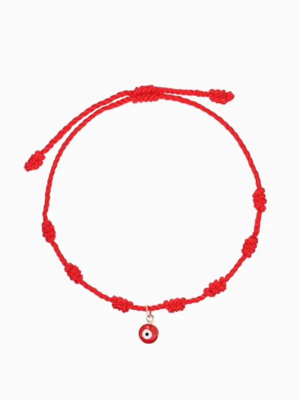Браслет-оберег &laquo;Красная нить&raquo; узел с глазиком, цвет красно-белый