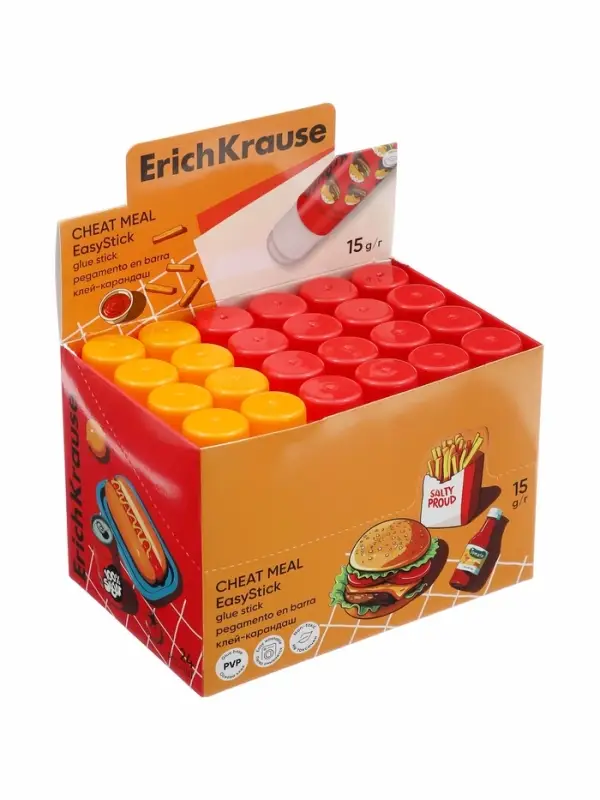 Клей-карандаш ErichKrause EasyStick Cheat Meal, 15 г