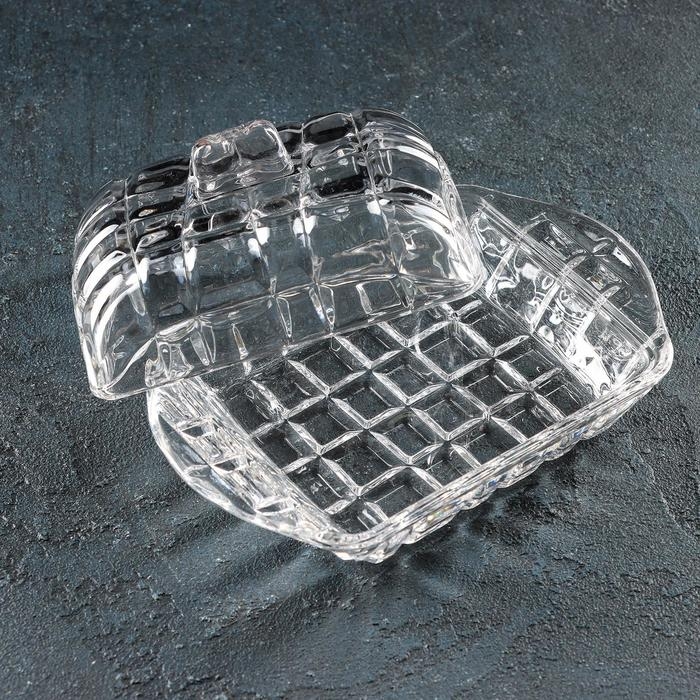 Маслёнка стеклянная Доляна «Венеция», 17,5×10,5×6,5 см Маслёнка стеклянная Доляна «Венеция», 17,5×10,5×6,5 см