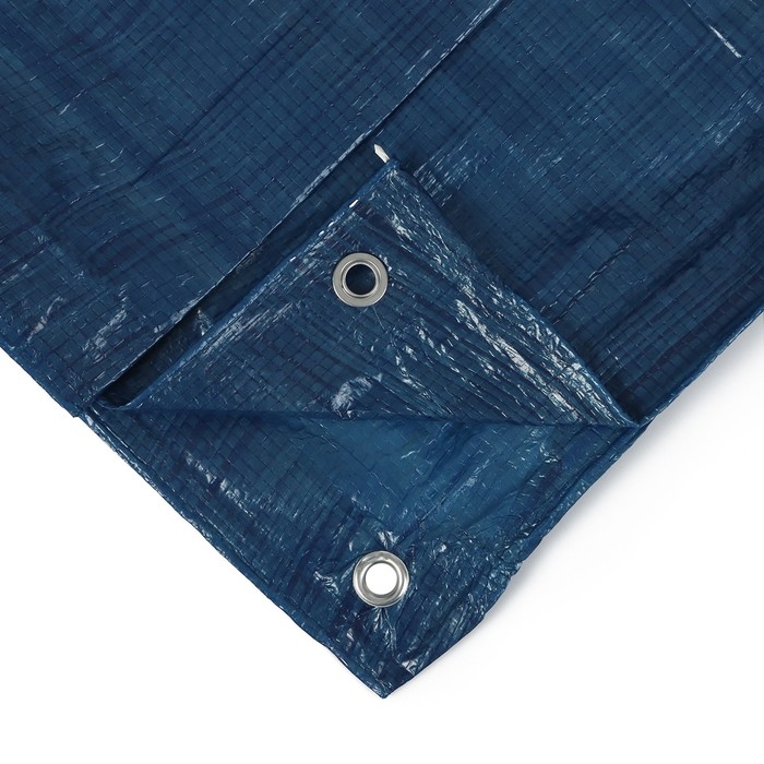 Тент защитный, 6 × 5 м, плотность 60 г/м², УФ, люверсы шаг 1 м, синий Тент защитный, 6 × 5 м, плотность 60 г/м², УФ, люверсы шаг 1 м, синий