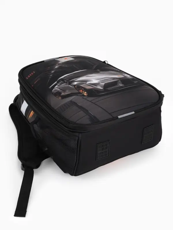 Рюкзак школьный для мальчика &laquo;Автомобиль&raquo;, Stavia, эргономичная спинка, 30&times;16&times;38 см, чёрный