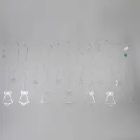 Гирлянда &laquo;Бахрома&raquo; 2.4&times;0.9 м с насадками &laquo;Колокольчики&raquo;, IP20, прозрачная нить, 138 LED, свечение белое, 8 режимов, 220 В