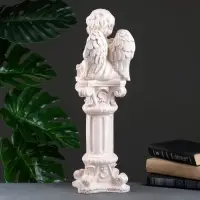 Фигура гипс &laquo;Ангел сидя на колонне&raquo;, состаренный, 16&times;16&times;51 см